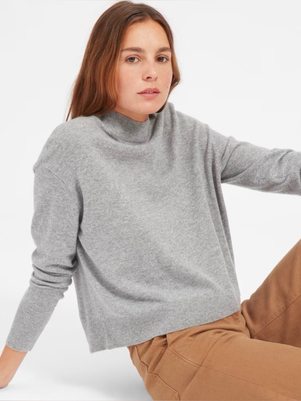 Everlane Gray Turtleneck Sweater - Minimal Knit